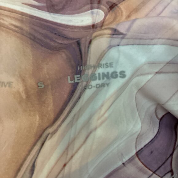 Old Navy Womens Size S High Rise Leggings Marble Print Stretch Active Pants - Picture 7 of 7